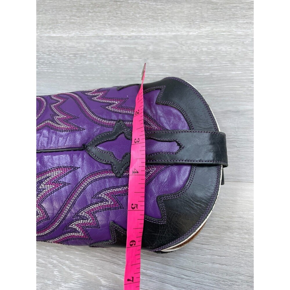 Lucchese Purple and Black Western Heeled Boots - Picture 11 of 14